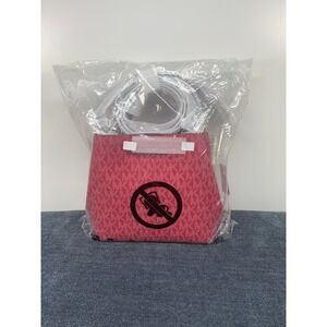 Michael Kors Pratt Small Crossbody Bag Dark Raspberry MK Logo 35S4S3FM5V New